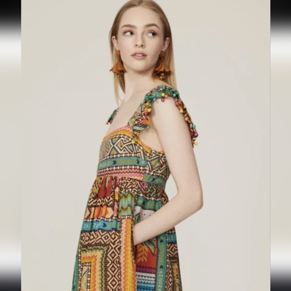 EUC Farm Rio Banana Scarves Midi Dress - Picture 4 of 7